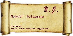 Makó Julianna névjegykártya
